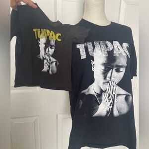 2Pac Adult and Toddler Tupac Shakur Black Tee Shirt Size Large and 2T
